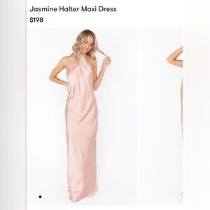 Show Me Your Mumu Jasmine Halter Maxi Dress *Rose Gold Luxe Satin*